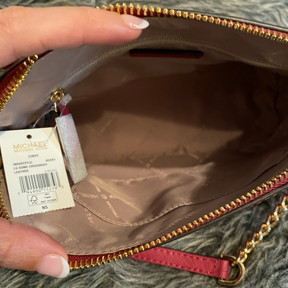 NWT authentic MK leather crossbody dark berry - Picture 7 of 10